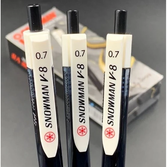 Snowman Gel Pen 0.7MM V8 Hitam Pulpen Ballpoint Gel